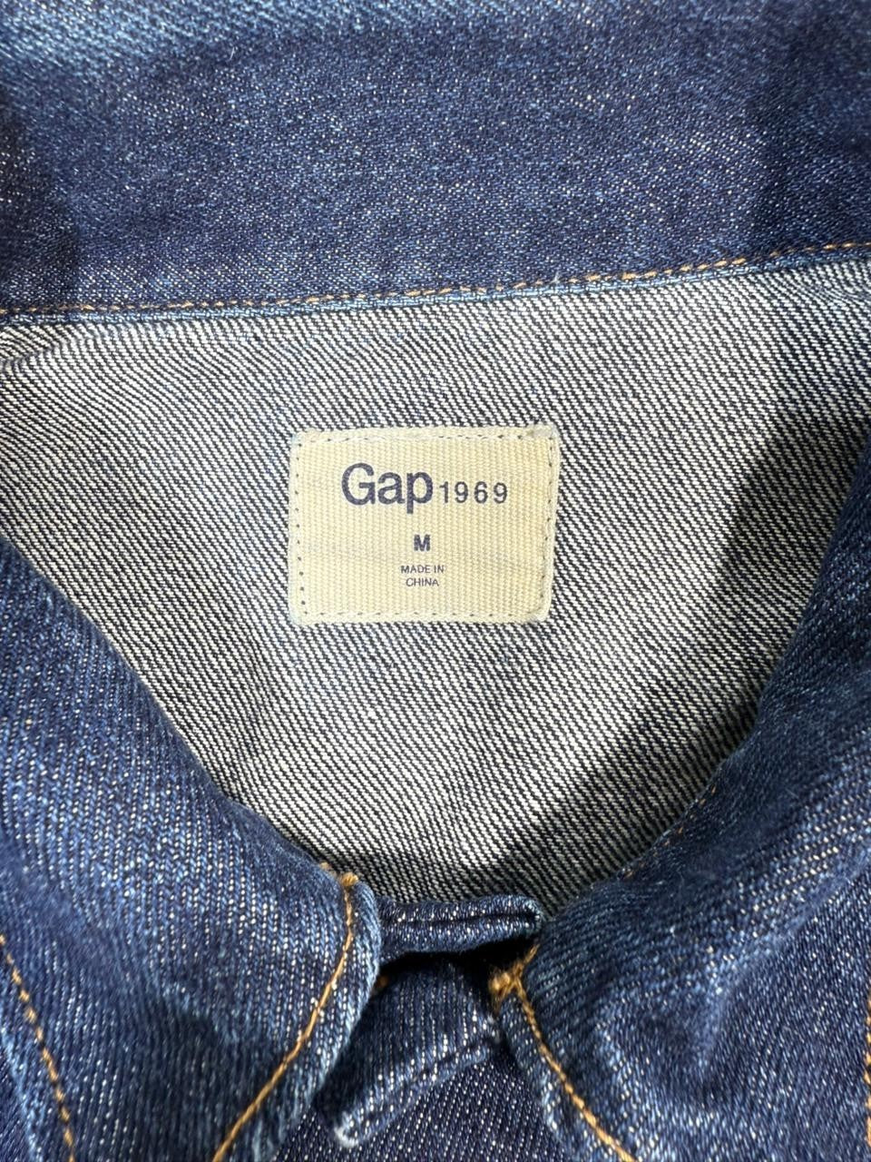 Gap 1969 Men's Dark Wash Denim Jacket Camouflage Camo Liner Trucker Style Size M