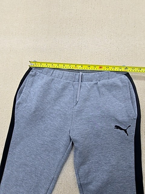 Puma Unisex Gray Tapered Sweatpants Size L Elastic Waist Knit