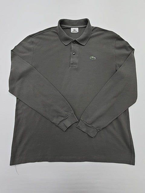 Lacoste Boys Gray Polo Shirt Logo Long Sleeve Size 6