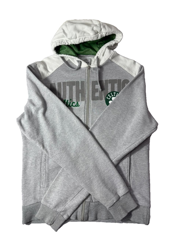 Adidas Boston Celtics Hoodie Mens Small Grey Full Zip NBA Sweatshirt