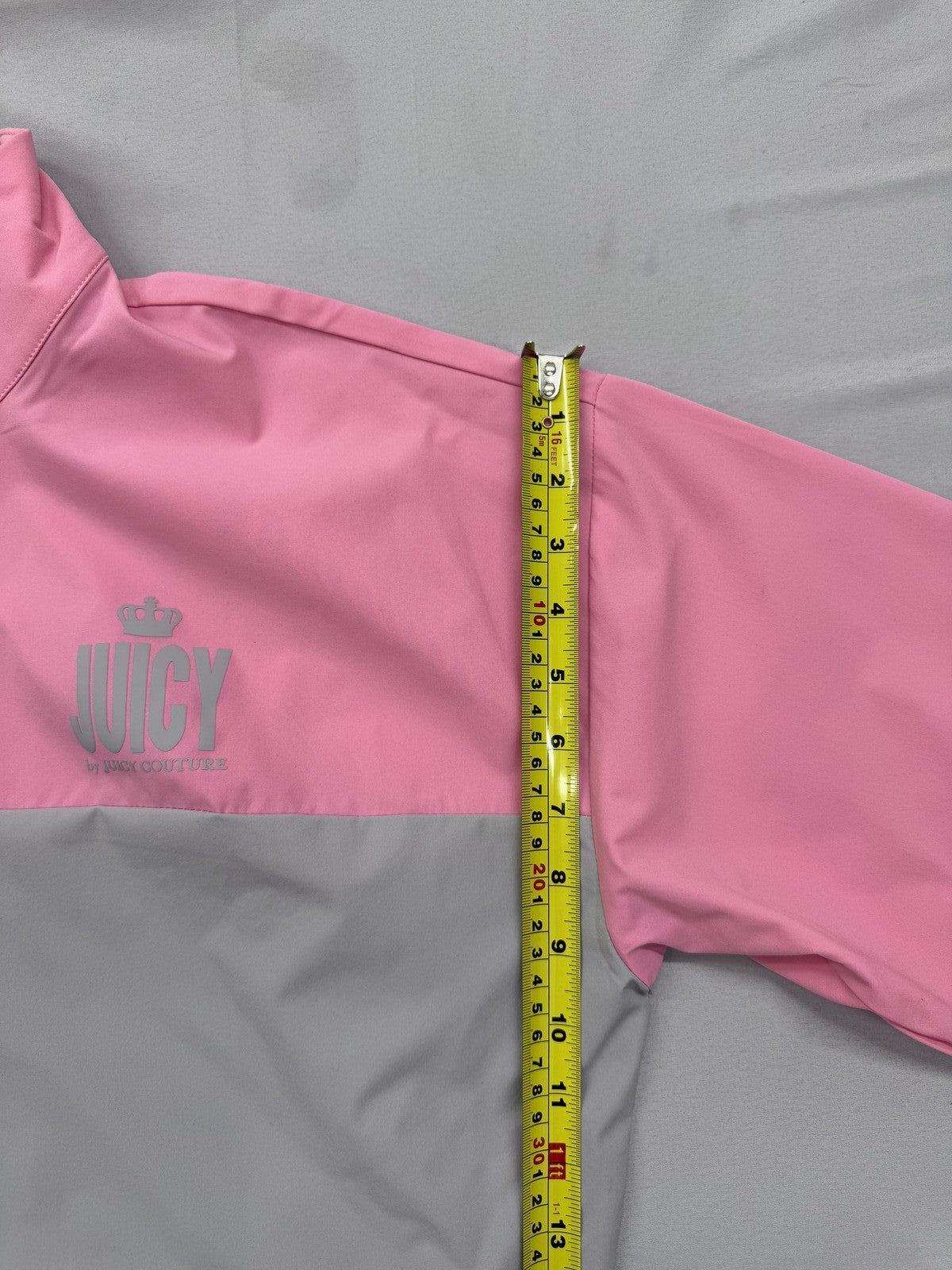 Juicy Women's Pink Gray Color Block Activewear Jacket Size L Zipper