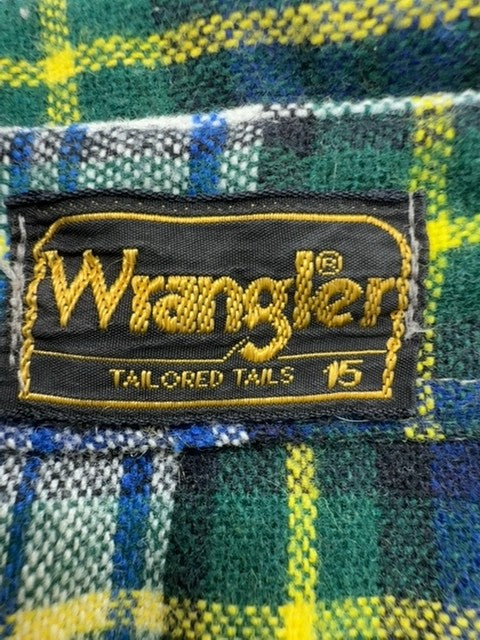 Wrangler Boys Western Plaid Flannel Shirt Size 4 Multicolor Button-Up