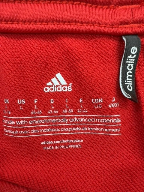 Adidas Men's Red Climalite Track Pants Size L Three Stripes