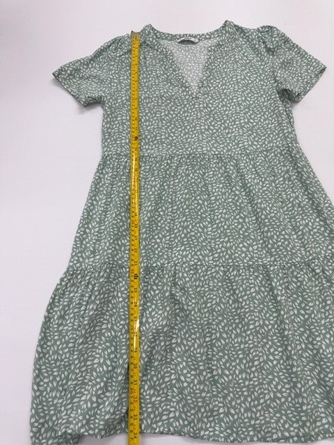 Only Life Green Floral A-Line Midi Dress S Casual Spring