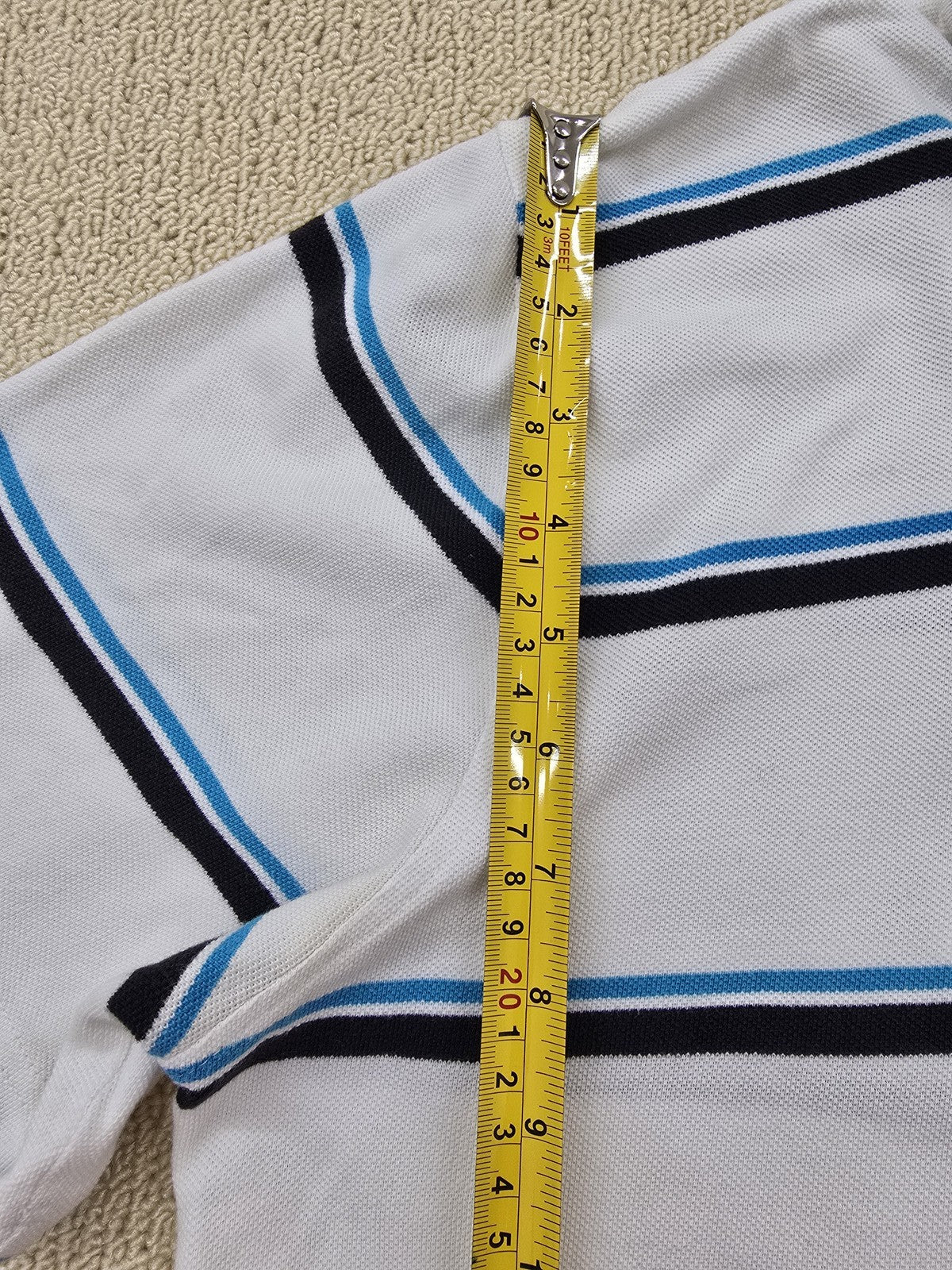 Reebok Vector Striped White Men's Short Sleeve Training Polo Shirt