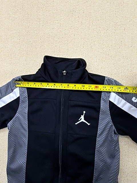 Jordan Men's Black/Grey Striped Track Jacket Size L