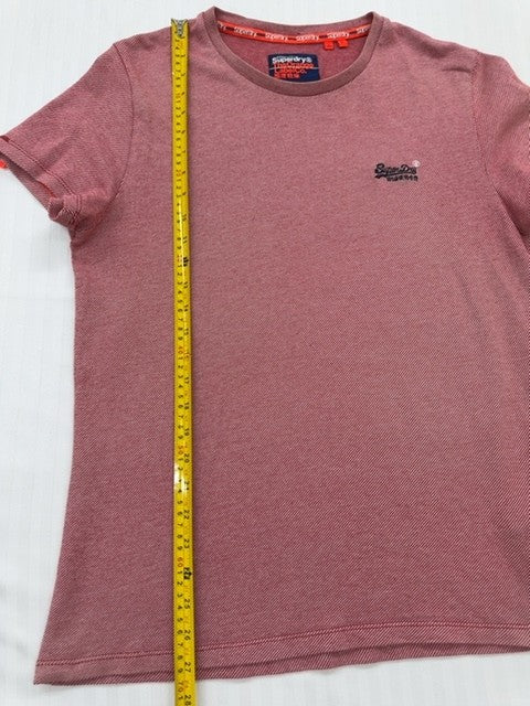 Superdry Women's Burgundy Marl Embroidered Logo T-Shirt Size L