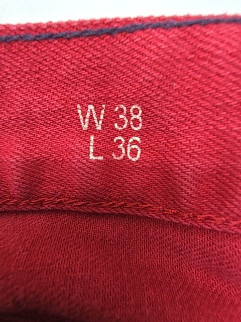 Tommy Hilfiger Men's Burgundy Straight Leg Jeans W38 L36 Regular Denim