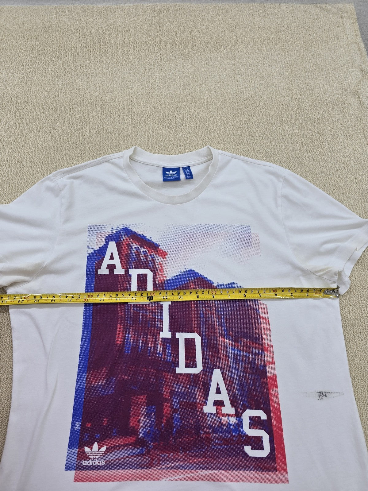 Adidas Originals White Graphic Print Short Sleeve Crew Neck T-Shirt L