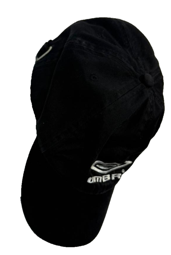 Umbro Men'S Black Adjustable Baseball Cap White Embroidered Logo Osfa