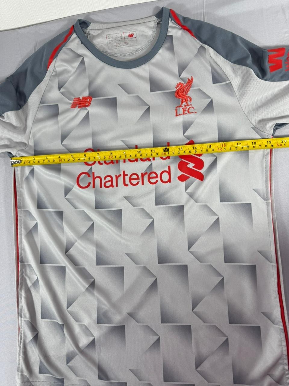 Liverpool FC Jersey Men's Large Grey New Balance Football Soccer Shirt
