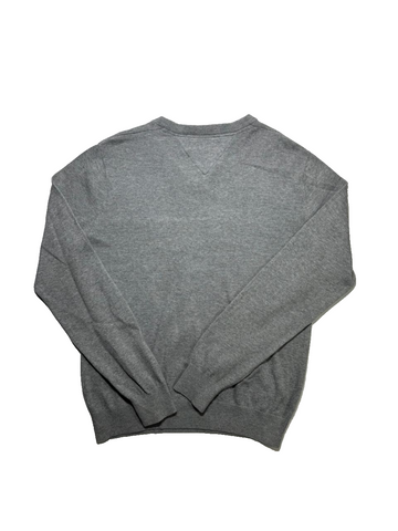 Tommy Hilfiger Men's Long Sleeve Gray V-Neck Cotton Sweater Pullover Size XS