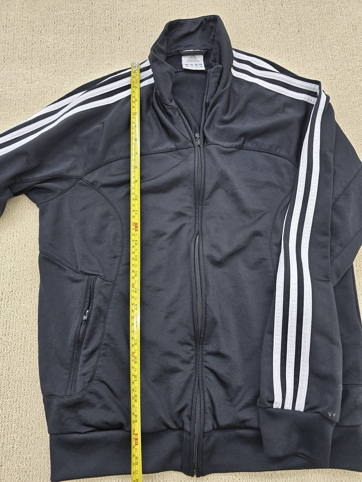 Adidas Men's Black Track Jacket M 3-Stripes Full Zip Training