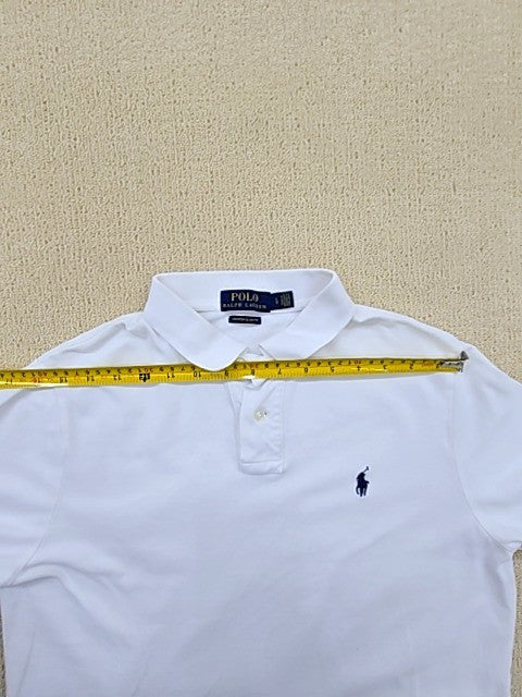 Polo Ralph Lauren White Cotton Polo Shirt Men's Large Short Sleeve