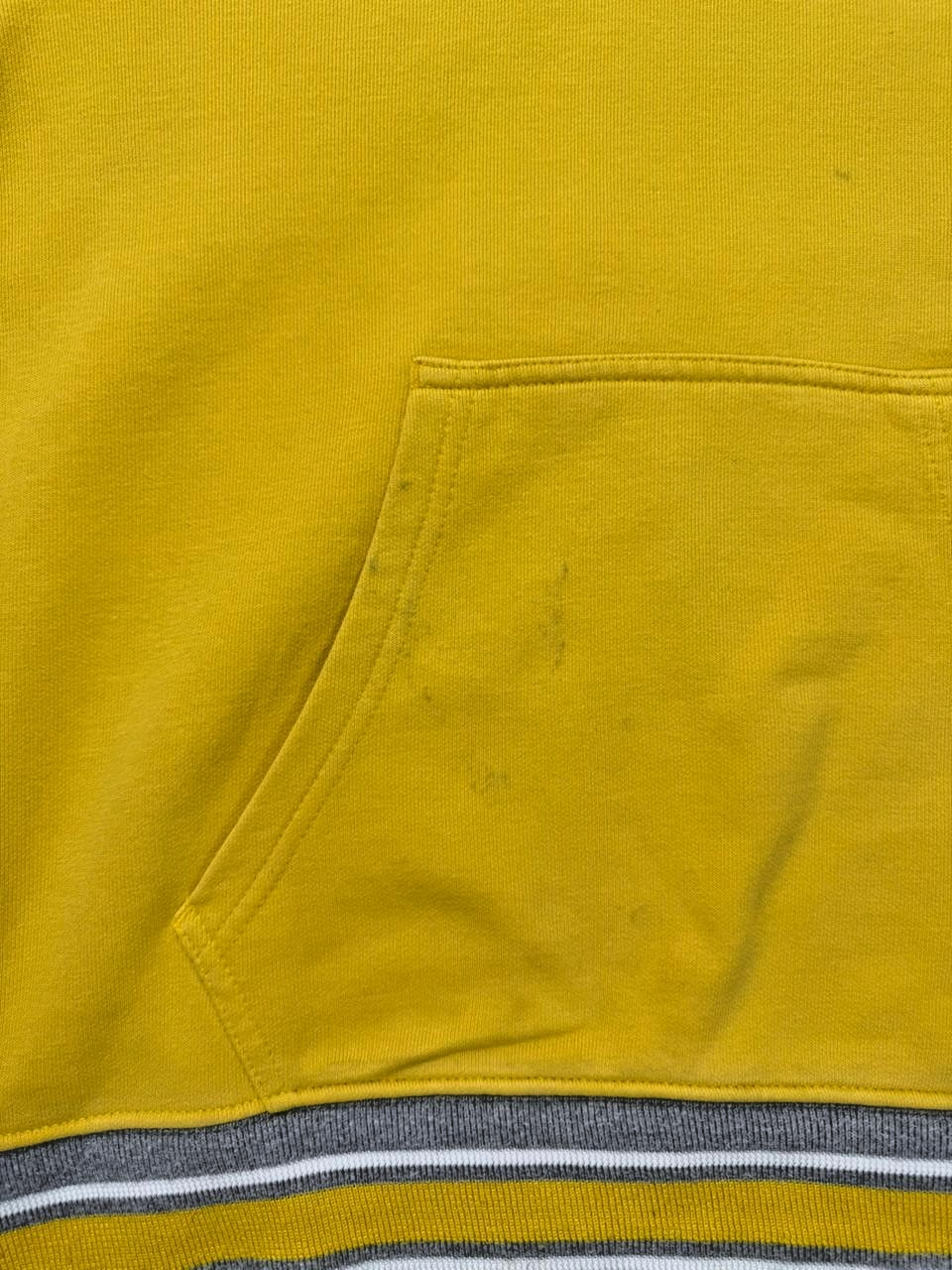 Champion Yellow Reverse Weave Drop Shoulder Pullover Men's Hoodie - Size S