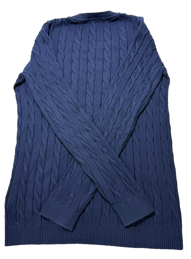 Tommy Hilfiger Blue Cable Knit Crew Neck Jumper - Size M