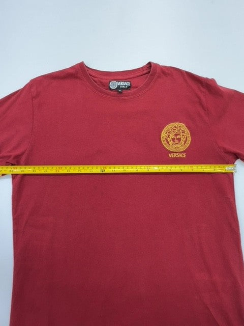 VERSACE Men's Red Gold Graphic T-Shirt Size XL New Style Crew Neck
