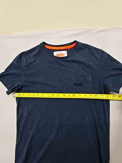 Superdry Men's Navy T-Shirt Size M Vintage Crew Neck Relaxed Fit
