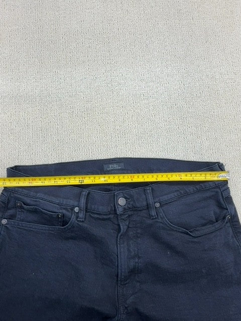 Unisex Adult Slim Fit Dark Blue Denim Jeans Button Closure Regular