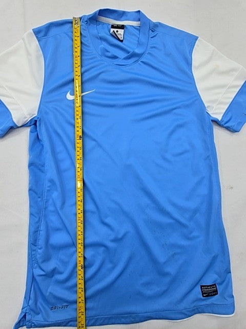 Nike Men's L Blue/White Dri-FIT Soccer Jersey Short Sleeve