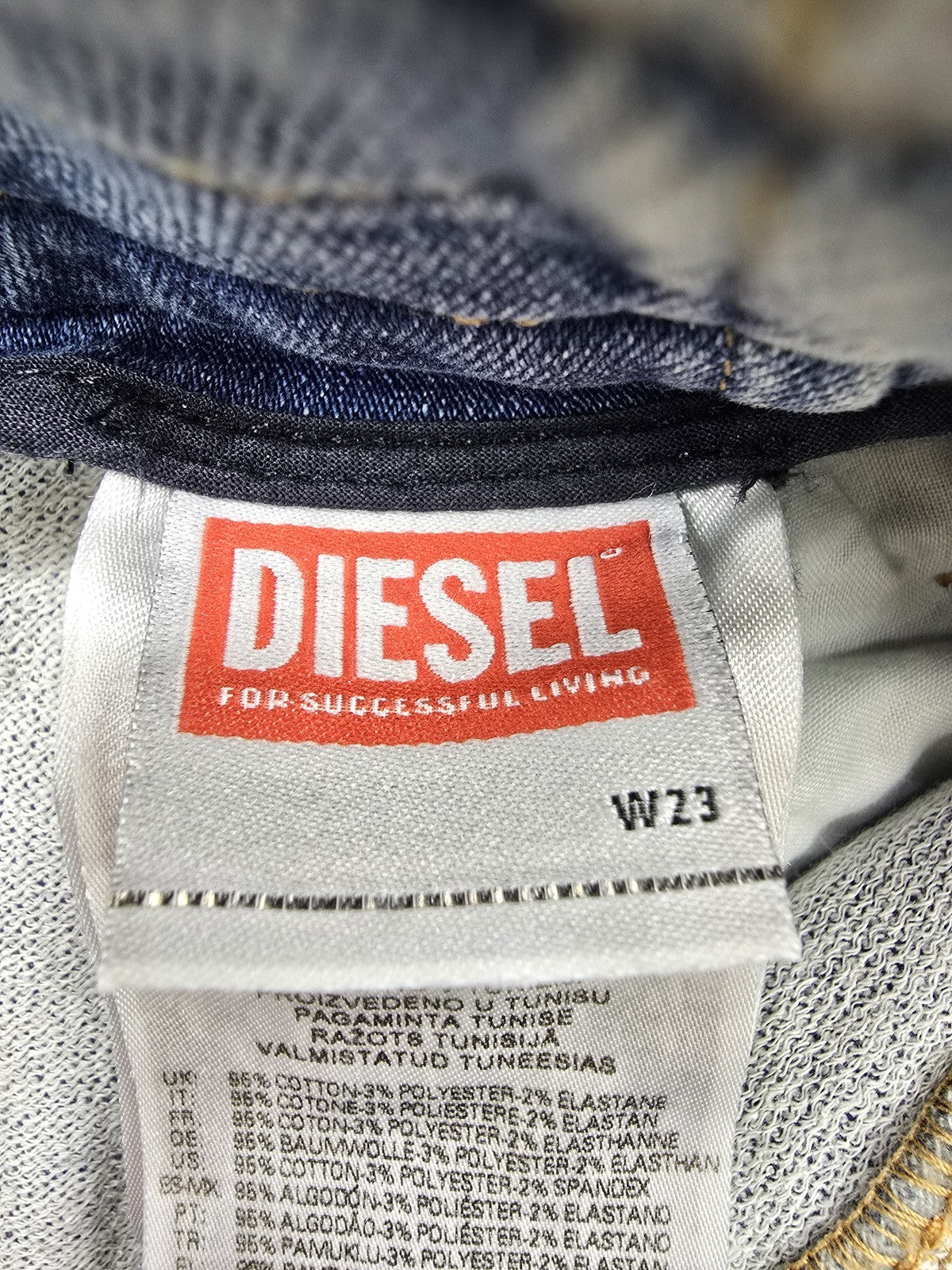 Diesel Living Blue W23 Jeans 98% Cotton Stretch MPN CA25954