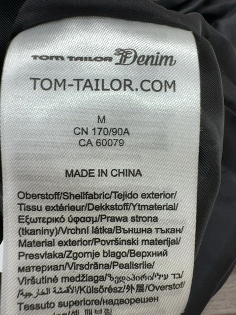 Tom Tailor Denim Men Black White Plaid Wool Peacoat Size M Regular