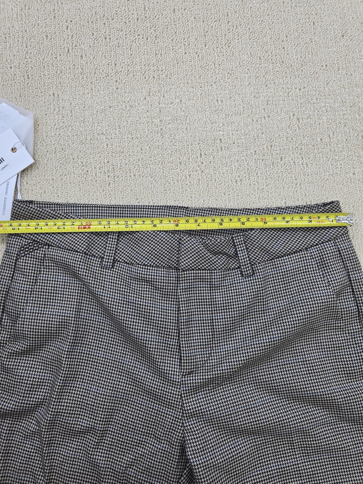 Reiko Laura Fancy Grey Houndstooth Cigarette Pants Sz 27 Women NWT