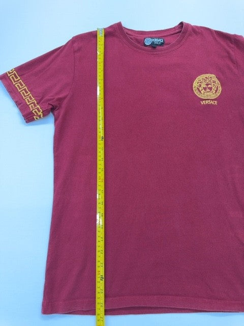 VERSACE Men's Red Gold Graphic T-Shirt Size XL New Style Crew Neck