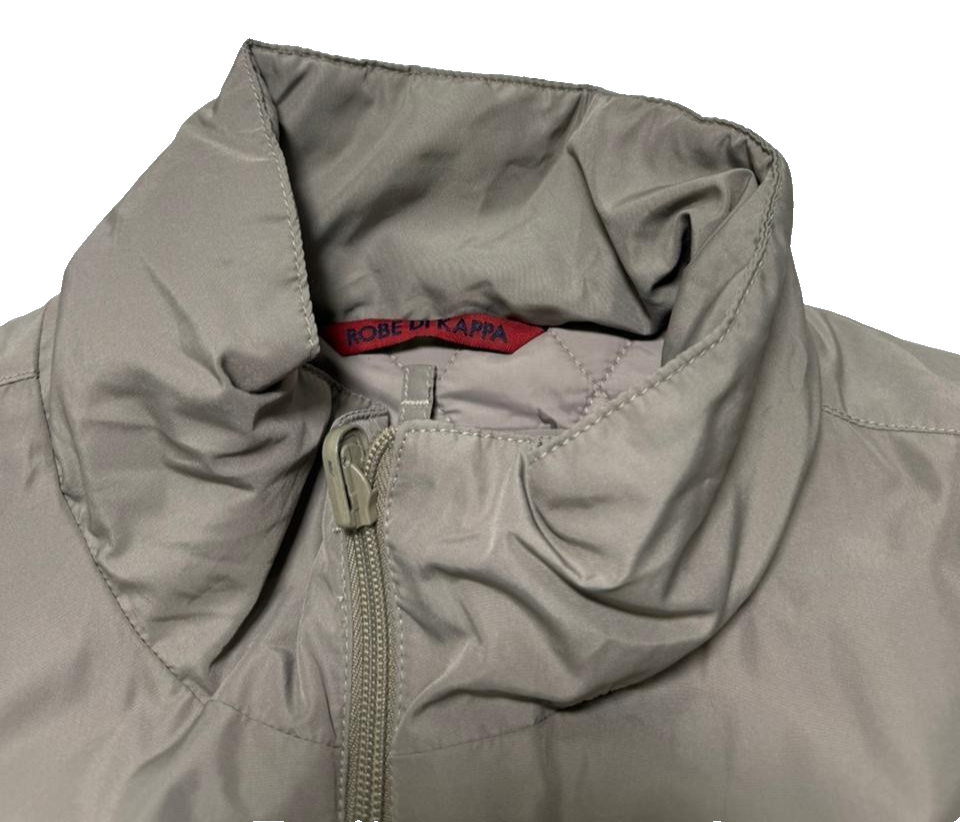 Men's Kappa Beige Full Zip Jacket Windbreaker Coat Top - Size L