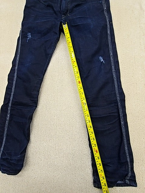 Diesel Men's Dark Blue Distressed Straight Jeans 28x34 Vintage