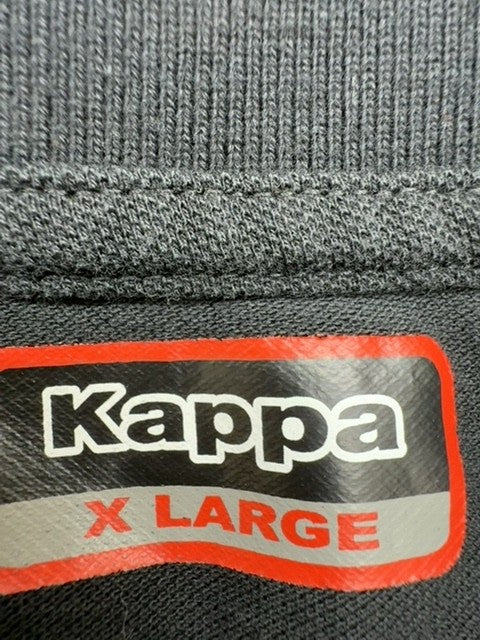 Kappa Men's Gray Polo Shirt XL Short Sleeve Blue Trim Logo Casual