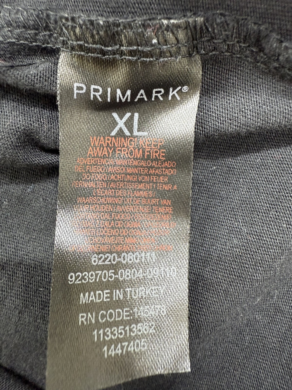Primark Marvel Camo Black Cotton T-Shirt XL Short Sleeve