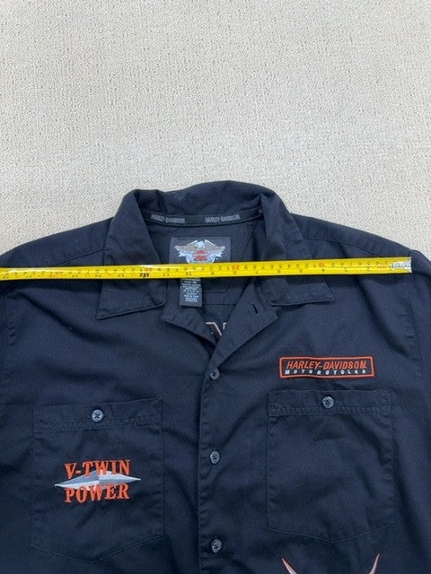 Harley-Davidson Men's Black Mechanic Shirt Size L Cotton Poly