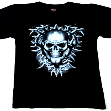Metal Heaven Men's Large Black Skull Graphic T-Shirt