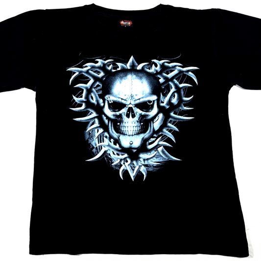 Metal Heaven Men's Black T-Shirt – Size L, Large Skull large skull, Graphic