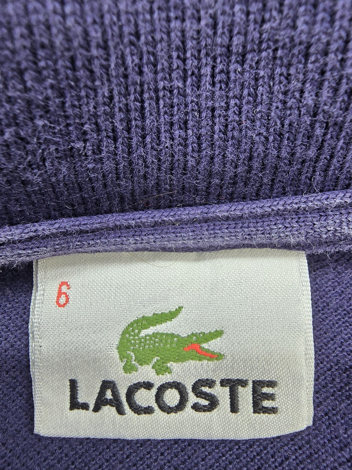 Lacoste L.12.12 L1312 Navy Long Sleeve Polo Sz 6 Cotton Pique NWT