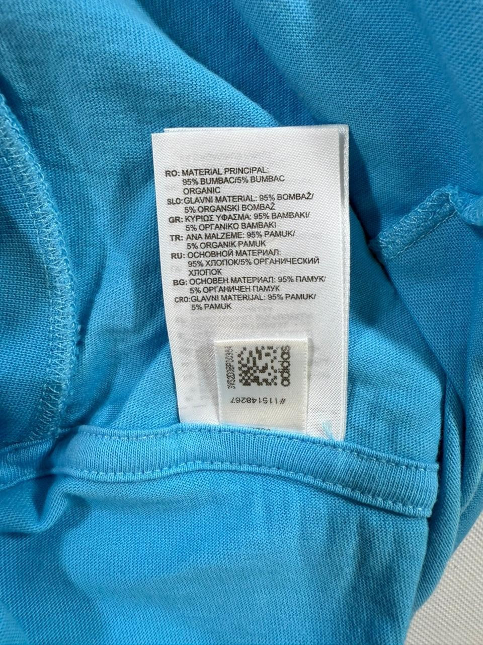 Adidas Three Stripes T-Shirt Baby Blue Short Sleeve Crewneck Cotton Tee Logo M