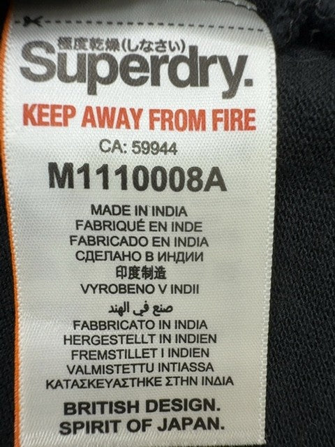 Superdry Men's Charcoal Embroidered Polo Shirt Size S