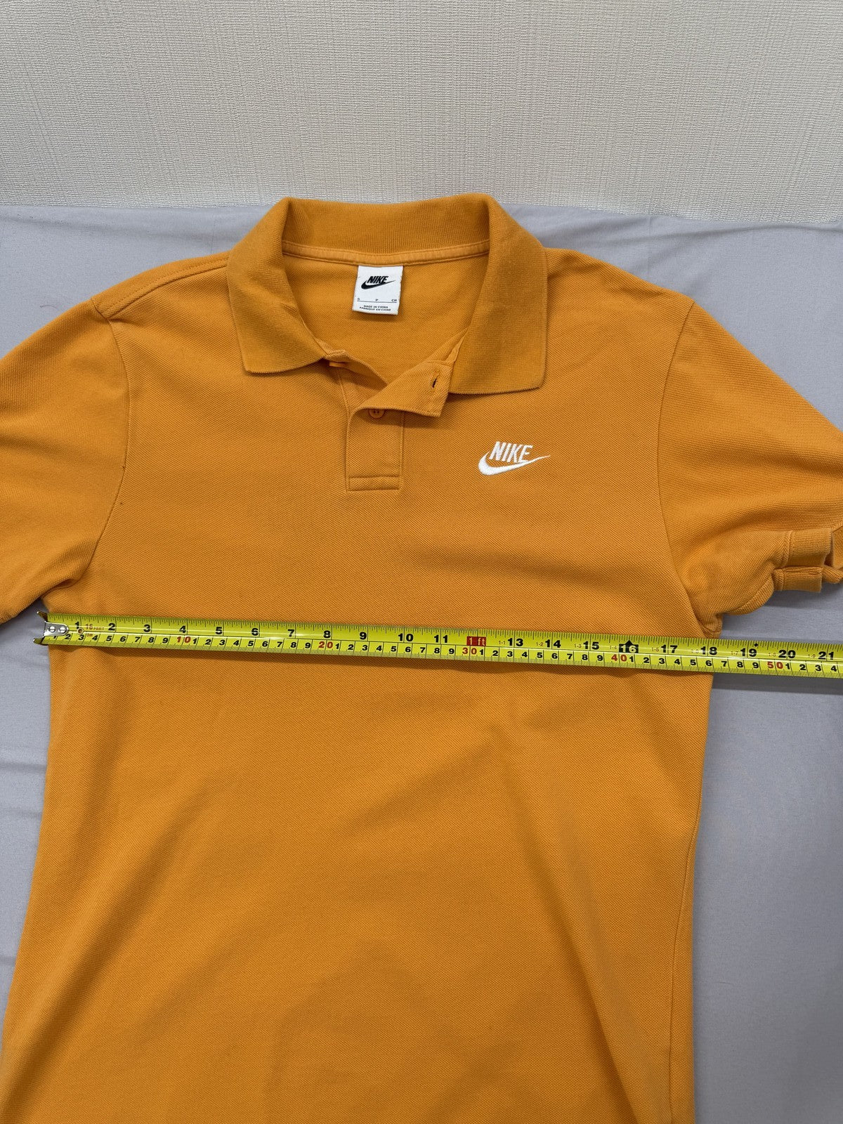 Nike Men's Orange Cotton Polo Shirt Short Sleeve Size S Button Collar