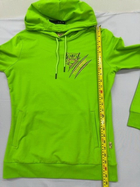 Plein Sport Green Fluo Tiger Pullover Hoodie L Cotton Long Sleeve