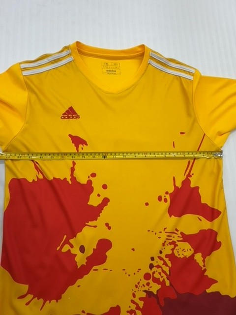 Adidas Men's Yellow Soccer Jersey 2XL Graphic Print Short Sleeve