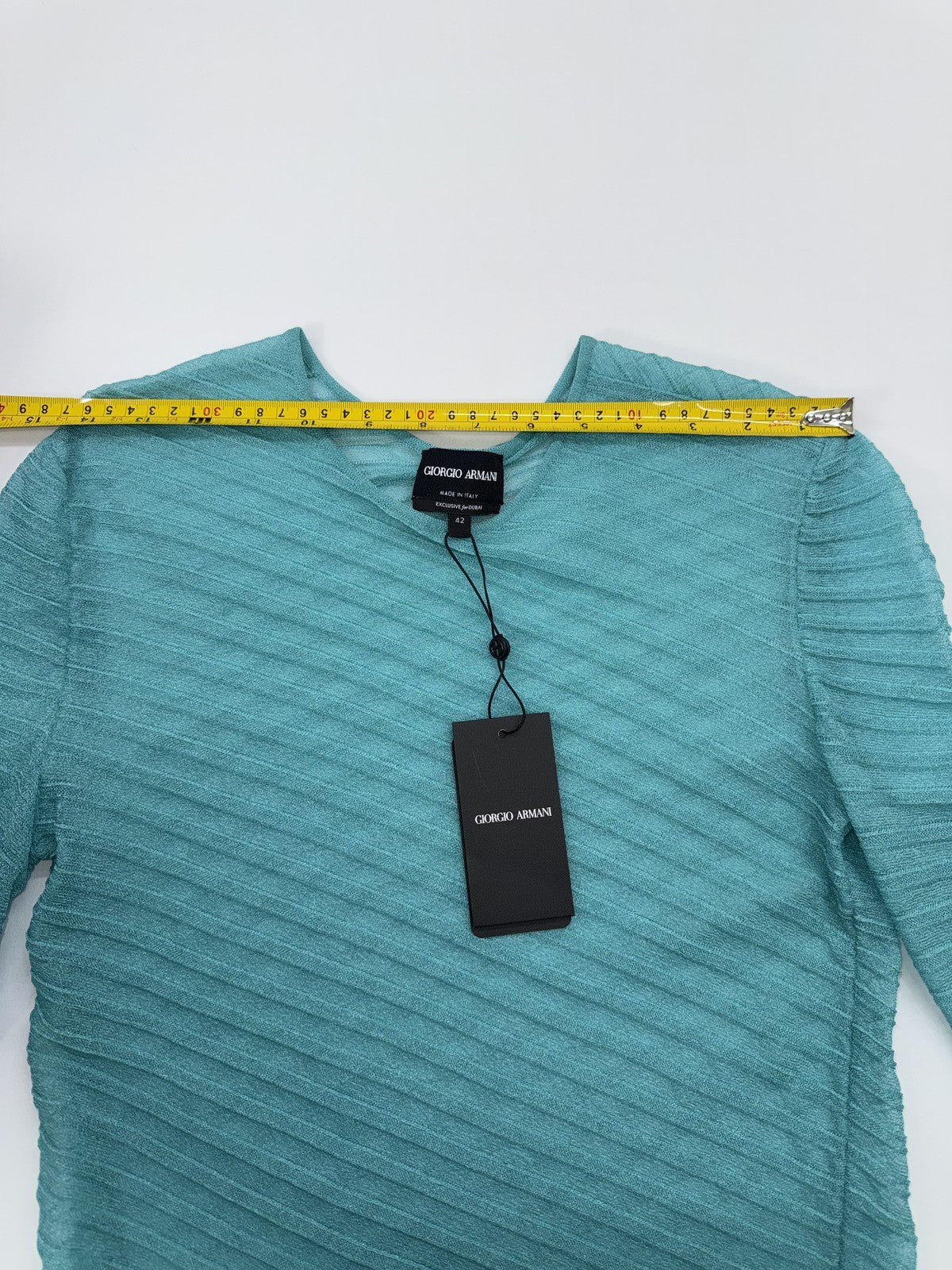 Giorgio Armani Women’s Teal Textured Bodysuit EU 42
