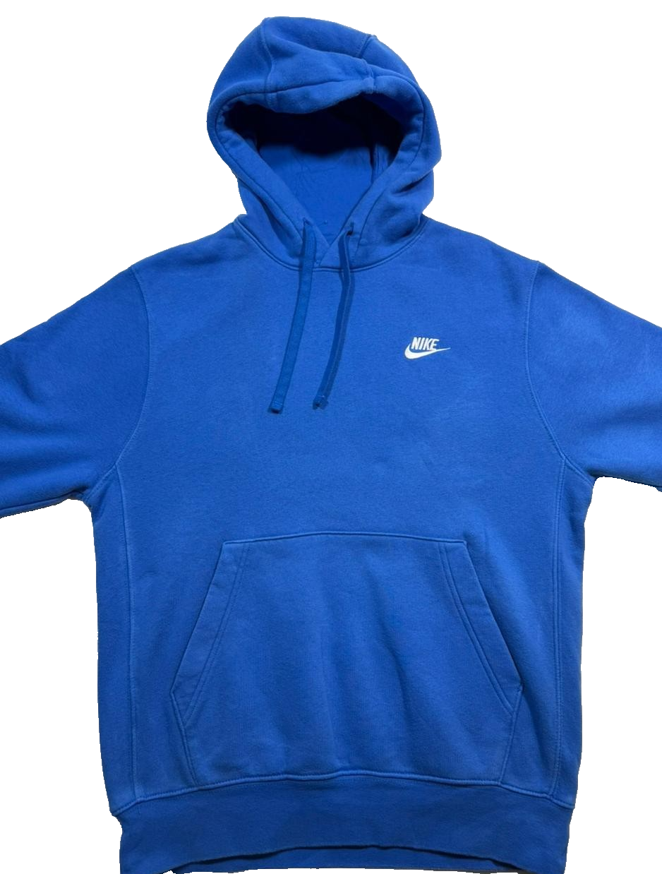 Nike Unisex Blue Fleece Pullover Hoodie Sweatshirt Size S