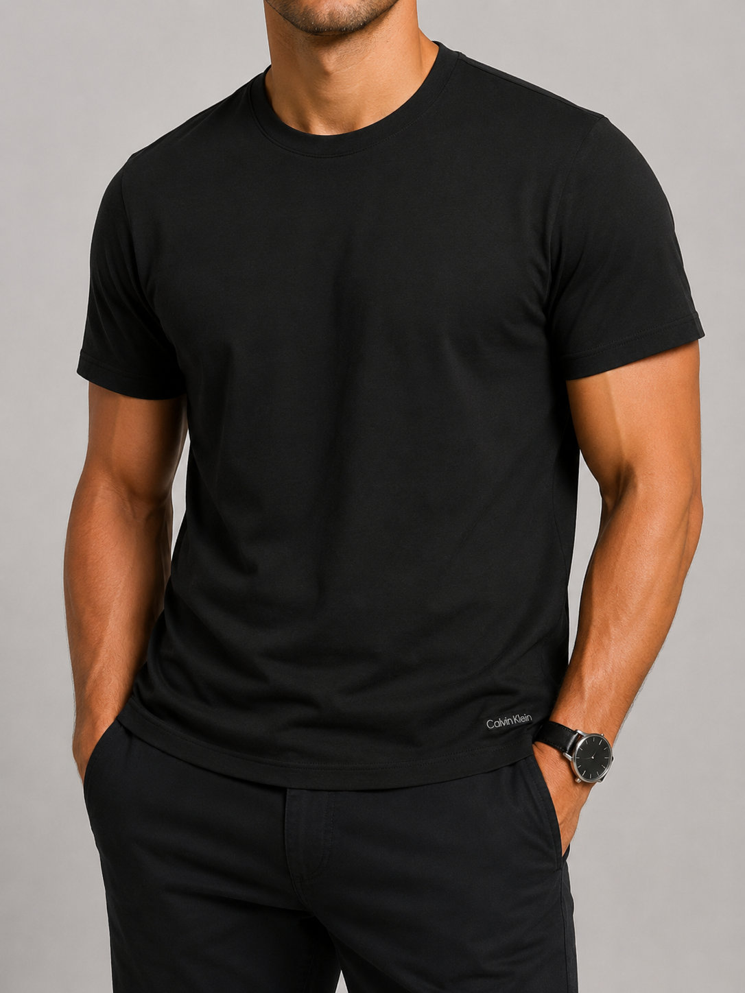 Calvin Klein Men Black T-Shirt size XL product image 1
