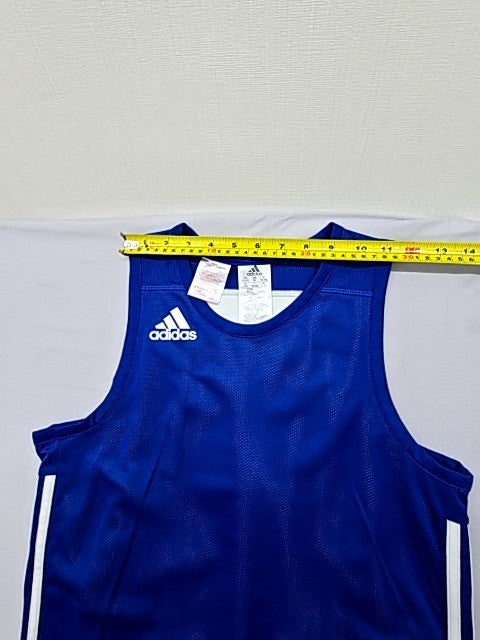 Adidas Men's Blue Basketball Tank Top XL Personalized White Stripes