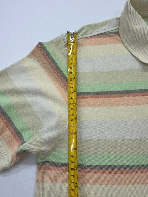 Polo Boys Cream Striped Polo Shirt Size 2T Button-Front Embroidered