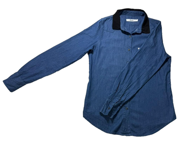 Vtg Wrangler Chambray Color Block Long Sleeve - Size 10