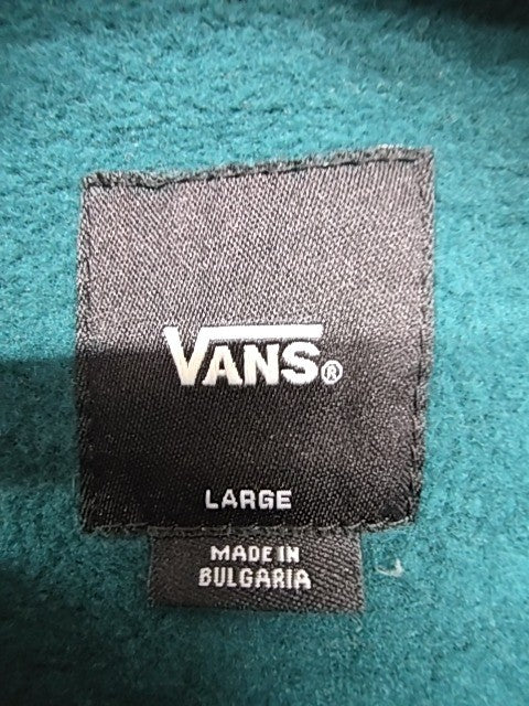 Vans Men Teal Logo Crewneck Sweatshirt Size L Fleece Pullover Regular