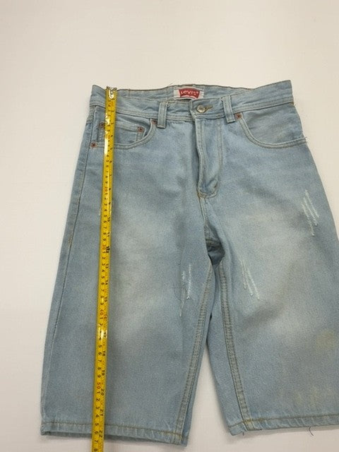 Levi's Men Light Blue Distressed Shorts 30x Mid Rise Regular 505 W30