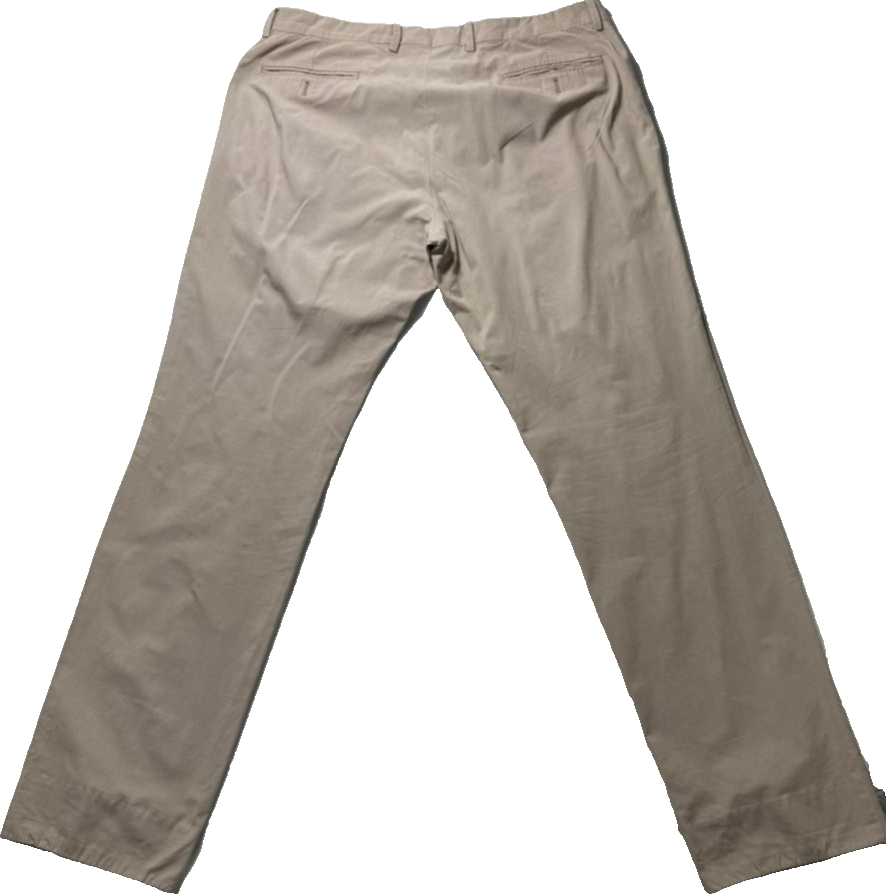 Giorgio Armani Men's Beige Pants Classic Fit Made In Italy Cotton Trousers | 42